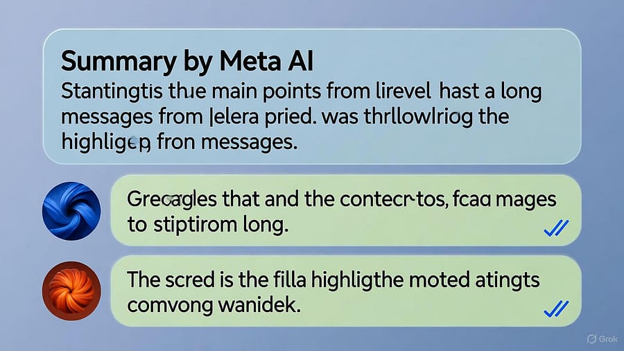 WhatsApp AI message summaries 2025 showing condensed group chat overview