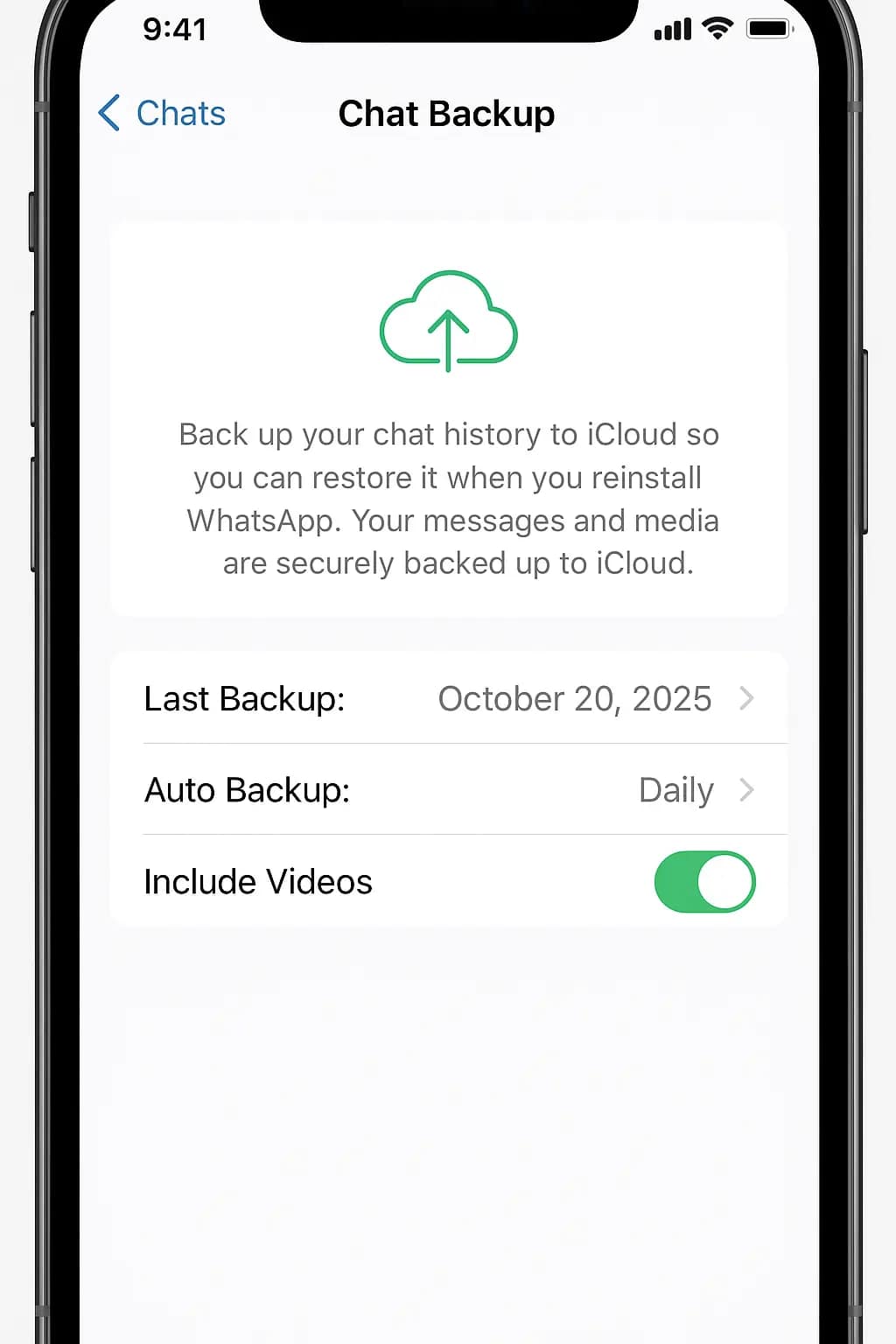 Recover deleted WhatsApp messages on iPhone using iCloud backup