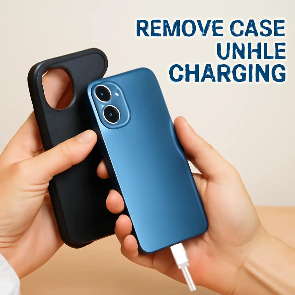 remove phone case while charging to fix Android slow performance